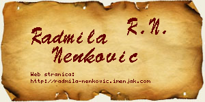 Radmila Nenković vizit kartica